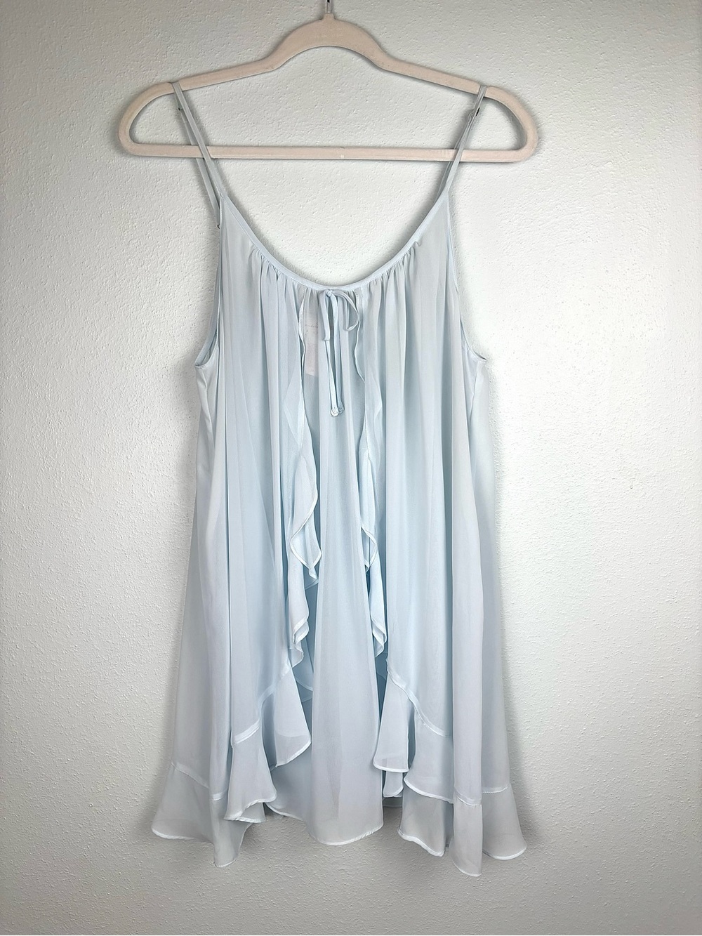 Oscar de la Renta Pink Label Light Blue Sheer Chemise Teddy Lingerie, Size M